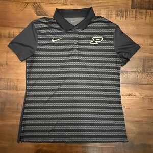 Nike Dri-FIT Purdue Boilermakers golf Polo Shirt Women's Medium Black striped